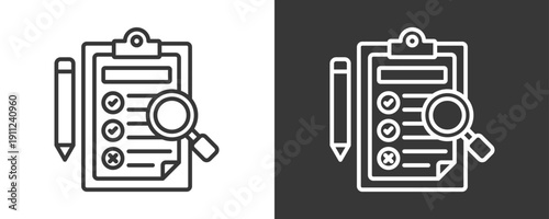 Assessment Icon Set Vector Collection Isolated In Black And White