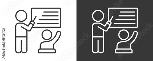 Teacher Icon Set Vector Collection Isolated In Black And White