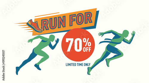 Run for 70% off limited time offer on running shoes and apparel event