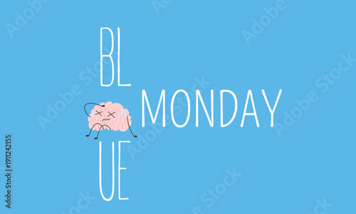 Blue Monday background design. Blue Monday greeting concept banner
