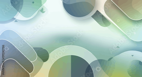 Abstract Shapes and Forms in Gradient Colors, Modern Art Illustration, Digital Artwork with Geometric Patterns