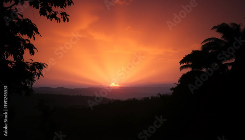 Majestic twilight horizon glowing warmly