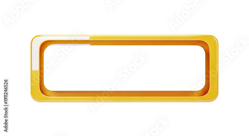 Glossy Yellow Rectangular Frame with Rounded Corners