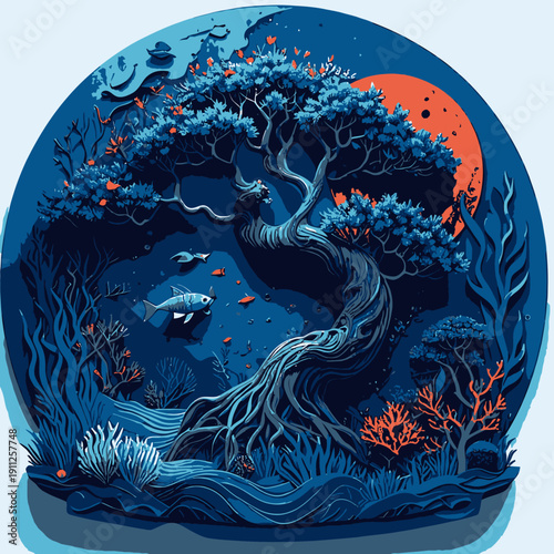 Beautiful Bonsai Tree with Colorfull design
