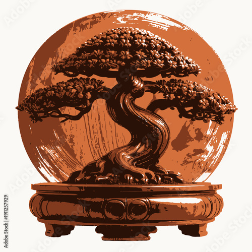 Beautiful Bonsai Tree with Colorfull design