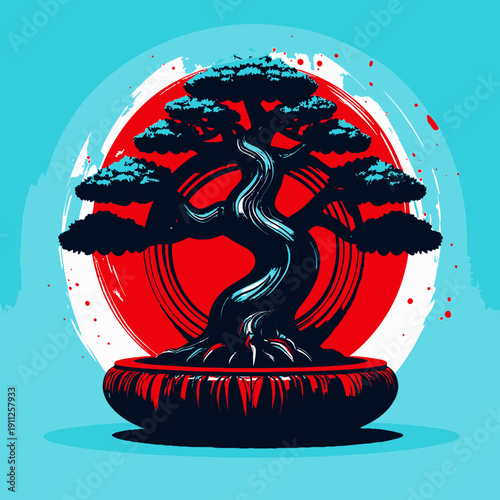 Beautiful Bonsai Tree with Colorfull design