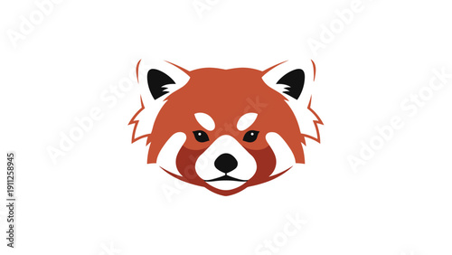 Red Panda Head Vector Illustration. Cute Wild Animal Face Graphic Design. Adorable Wildlife Icon on White Background.