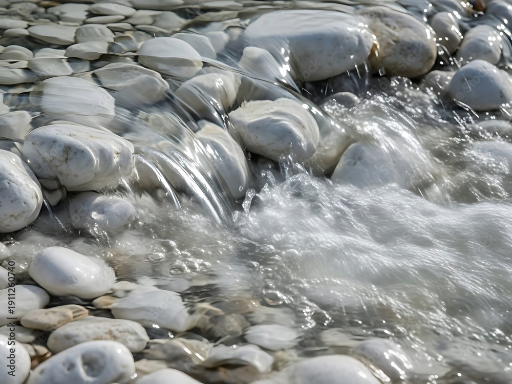 Obraz premium White Rocks and Stream Water Flowing