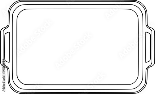 Tray for food vector outline icon. Vector illustration tray for food on white background. Isolated outline illustration icon of salver.
