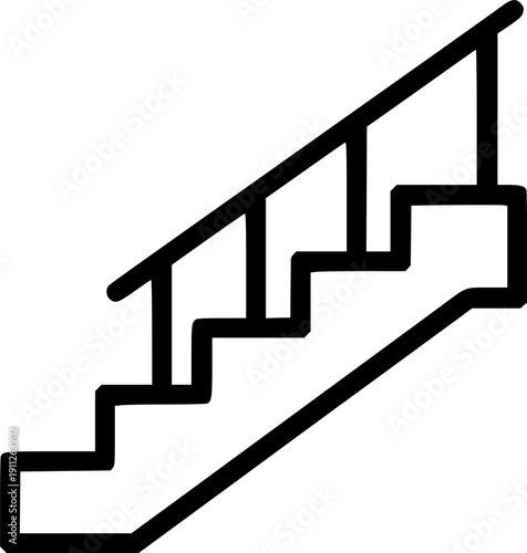 Stair vector icon. Outline vector icon isolated on white background stair .
