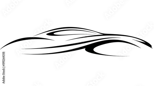 Dynamic stylized car silhouette line art vector graphic for automotive design, speed, and modern vehicle concepts