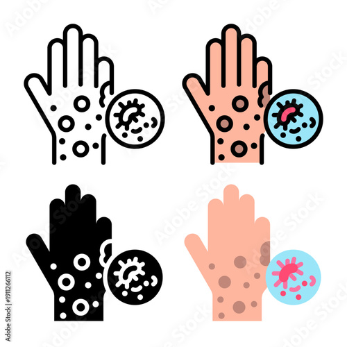 Skin allergy Icon set collection � Complete icon pack collection for Diagnosis Cancer theme needs