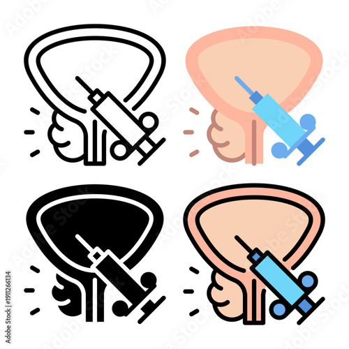 Prostate biopsy Icon set collection � Complete icon pack collection for Diagnosis Cancer theme needs