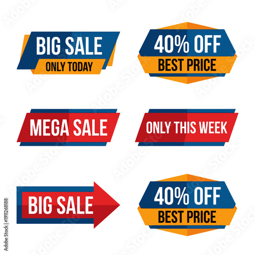 Vibrant sale banners for big discounts and promotions