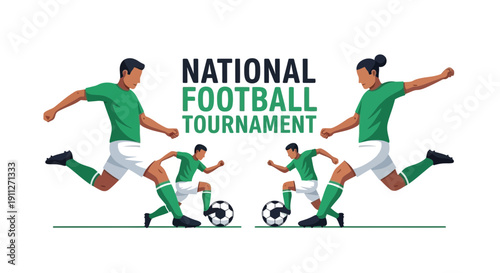 Dynamic Football Tournament Celebration With Athletes In Motion