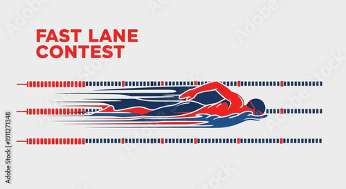 Dynamic Fast Lane Swimming Competition Graphic