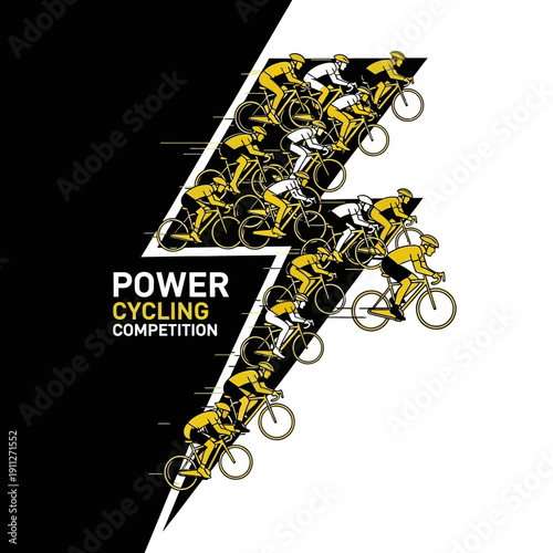 Dynamic Lightning Bolt Peloton Inspiring Power Cycling Competition