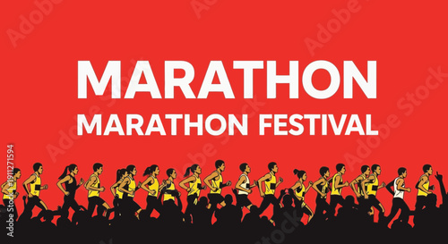 Dynamic Marathon Festival Event Illustration For Promotion