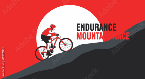 Dynamic Mountain Biking Endurance Race Illustration