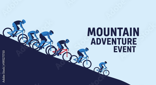 Dynamic Mountain Biking Race Competition Downhill Thrill Event