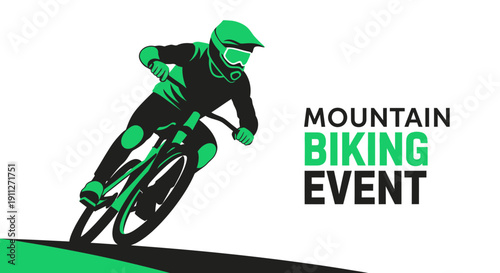 Dynamic Mountain Biking Race Event Poster Illustration