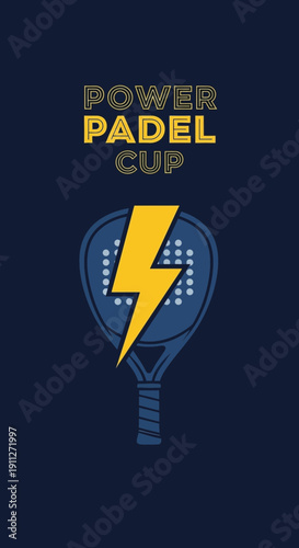Dynamic Padel Cup Tournament Graphic With Lightning Bolt Energy