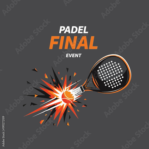 Dynamic Padel Final Event Explosion With Racket And Ball Action