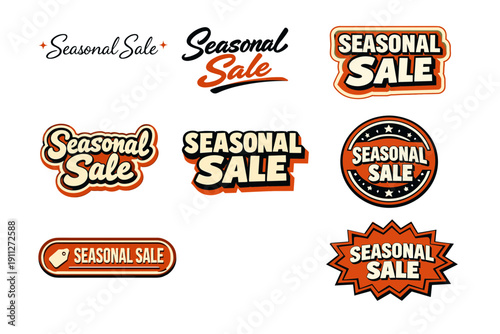 Seasonal sale labels collection in retro style