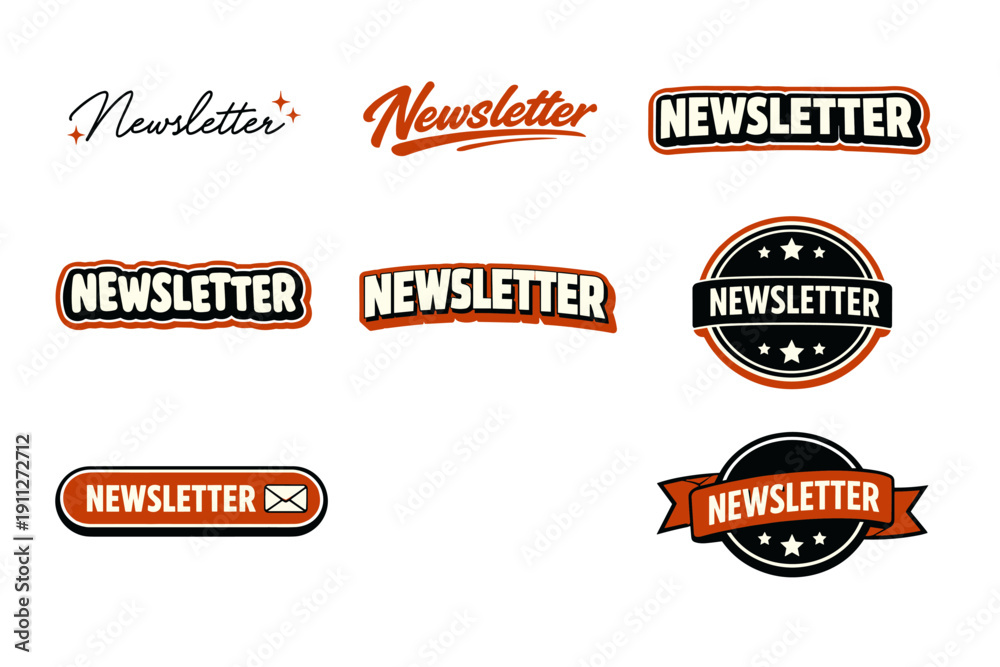 Obraz premium Variety of newsletter logos in different styles and designs