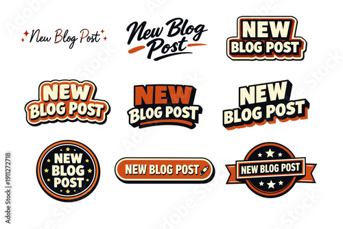 New blog post design variations: retro badge styles and typography