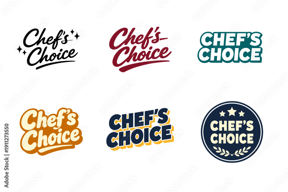 Obraz premium Chef's choice logos: unique typography and design variations