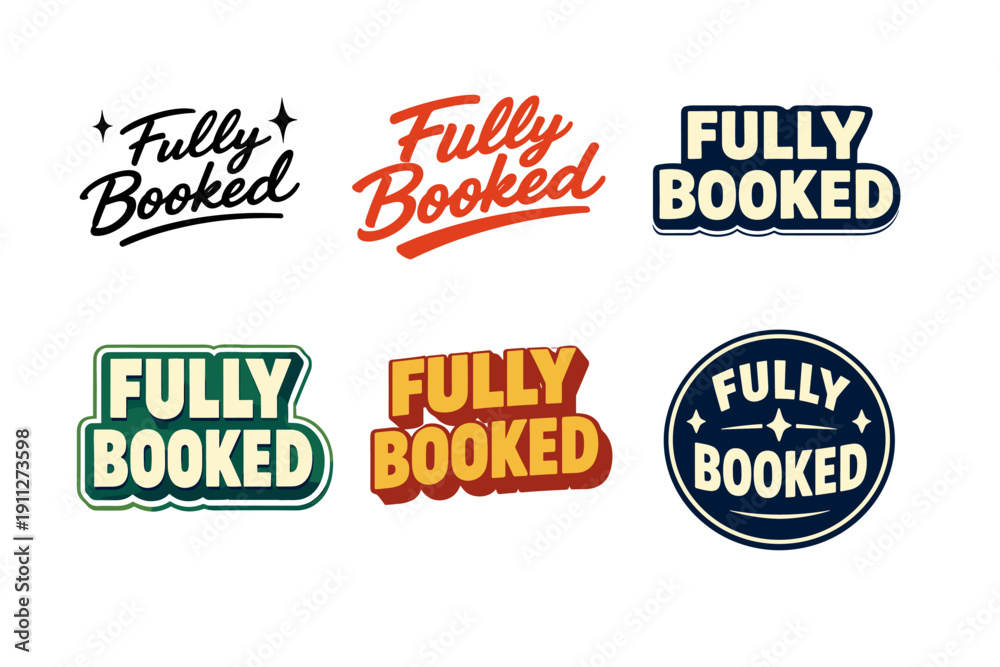 Fototapeta premium Fully booked text styles collection: vintage and modern typography designs