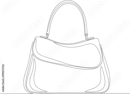 Elegant handbag sketch with simple lines and subtle shading