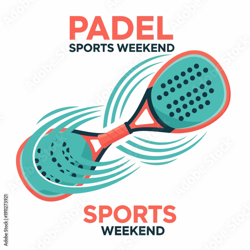 Dynamic Padel Racket Illustration For Sports Weekend Promotion