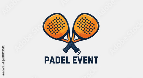 Dynamic Padel Rackets Emblem For Sporting Events