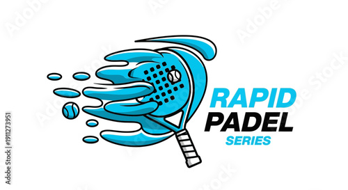 Dynamic Padel Racket With Speeding Ball Emblem Design