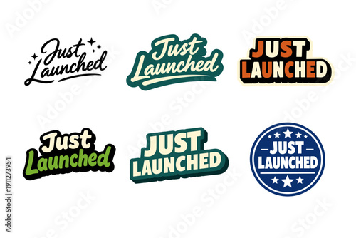 Just launched design set: six unique logo styles in various fonts and colors