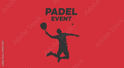 Dynamic Padel Tennis Player Action Shot Advertising Sporting Events