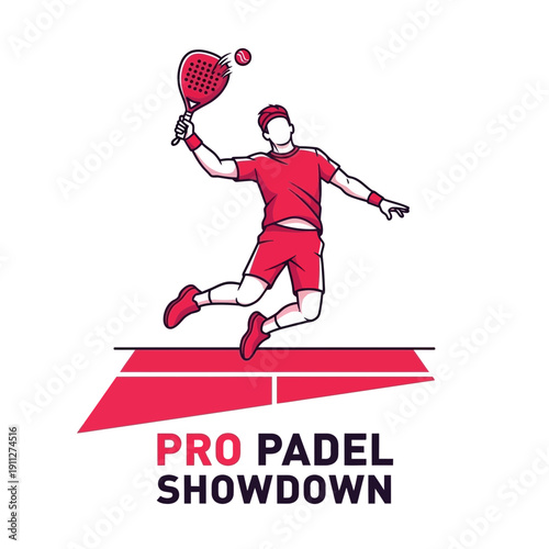Dynamic Padel Tennis Player In Action Jumping Mid-Game Displaying Athleticism