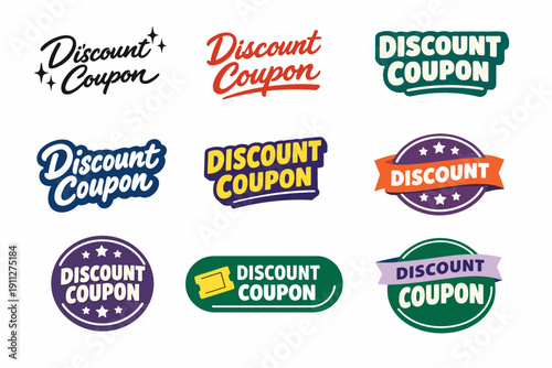 Colorful discount coupon designs collection in various styles