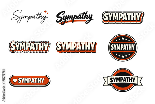 Sympathy logos collection: diverse typographic designs in classic colors