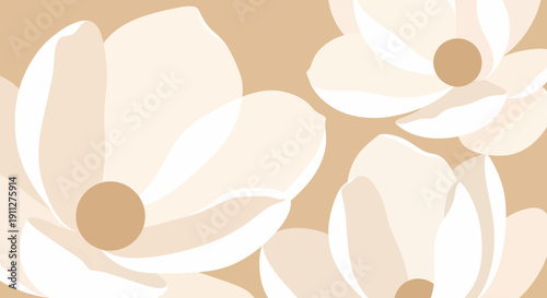 Beautiful flower illustration with petals and leaves in a serene environment from a front viewpoint