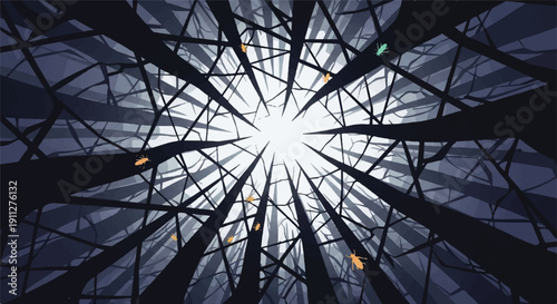 Computational Design Metaphor: Flat Vector Illustration for Digital Wildlife and System Analysis