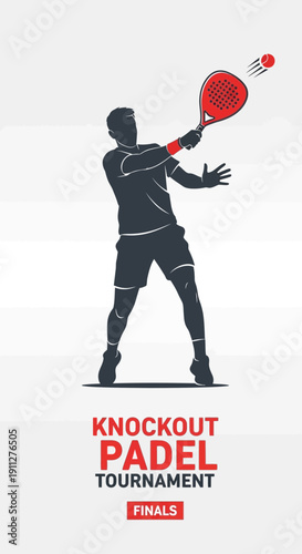 Dynamic Silhouette Athlete Dominating A Padel Tennis Match And Tournament Event