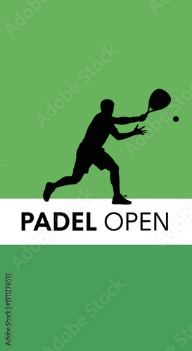 Dynamic Silhouette Athlete Playing Tennis Sport Championship Graphic