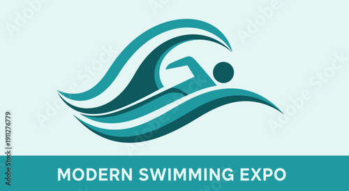 Dynamic Swimmer Logo Design Representing Modern Aquatic Sports and Events