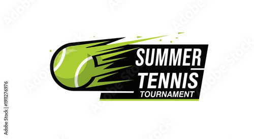 Dynamic Tennis Tournament Logo Depicting Motion and Summer Vibe For Events, And Sports