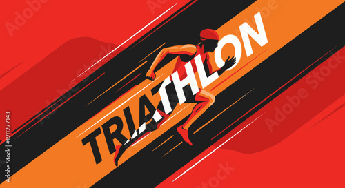 Dynamic Triathlon Runner Motion Graphic Abstract Speed