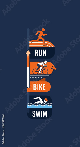 Dynamic Triathlon Sports Activity Visual Representation Of Endurance Challenges