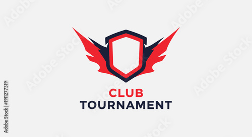 Dynamic Winged Shield Emblem For Gaming Club Tournament Branding
